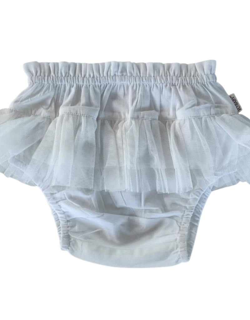 White Tulle Ruffles Diaper Cover