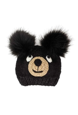 Black Bear Knit Beanie Hat