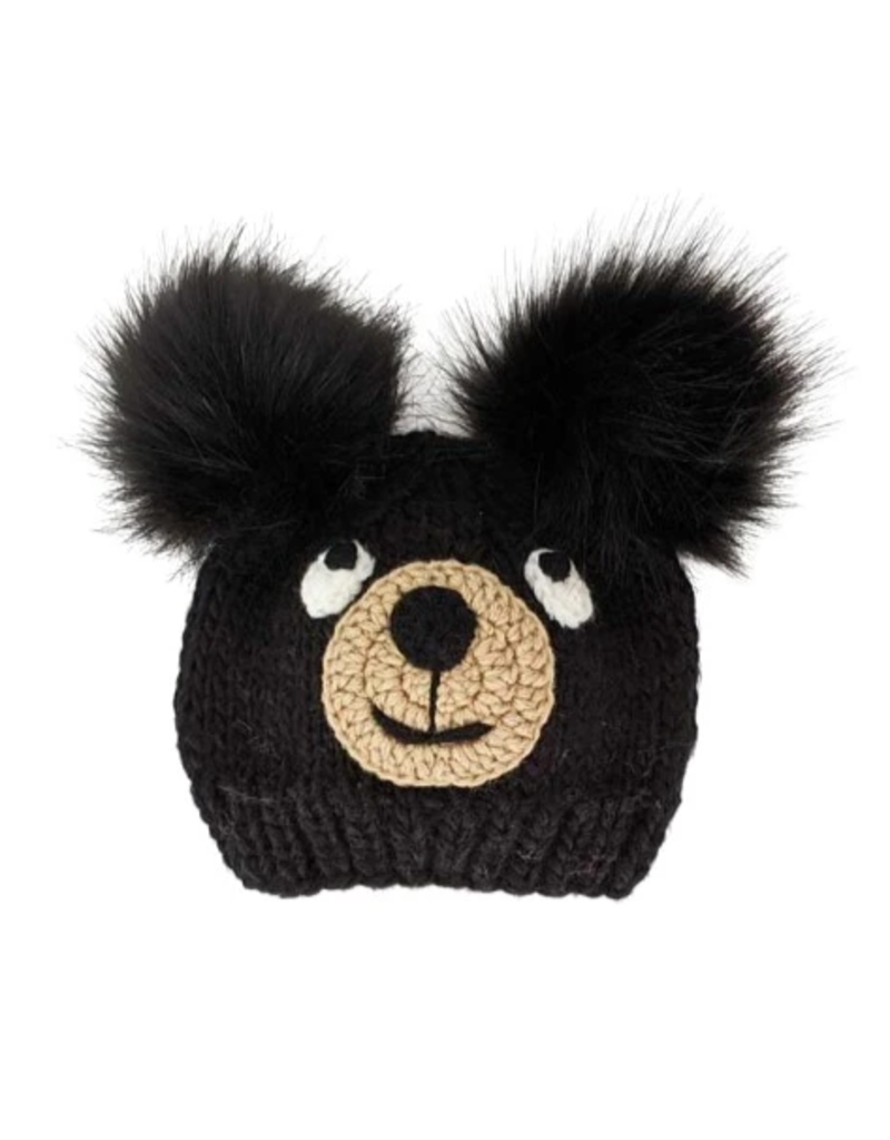 Black Bear Knit Beanie Hat