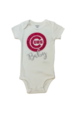 Bows & Babes Cubs Baby Pink Onesie Short Sleeve Onesie