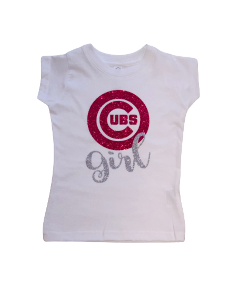 Tracy's Treasures Cubs Girl Pink Short Sleeve Shirt