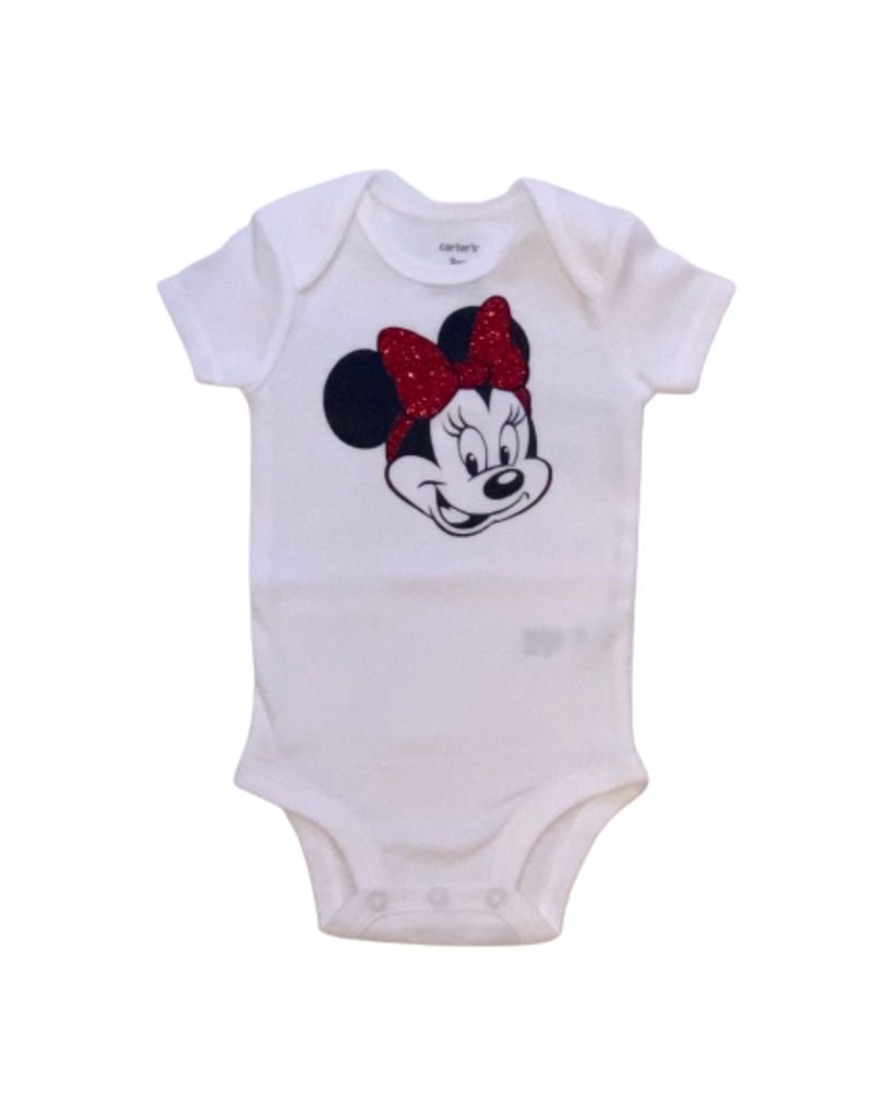 Tracy's Treasures Minnie with Red Glitter Bow Onesie