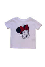 Tracy's Treasures Minnie with Red Glitter Bow Short Sleeve Shirt