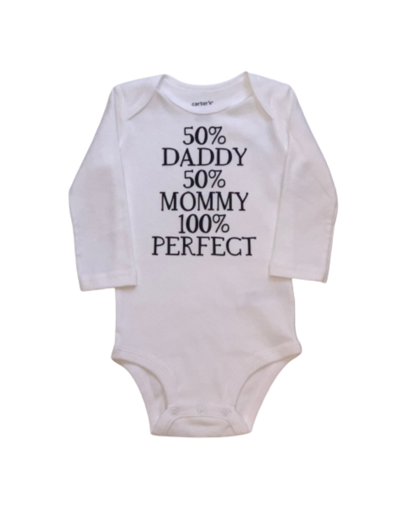 Tracy's Treasures 50% Daddy 50% Mommy Long Sleeve Onesie