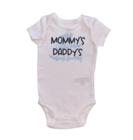 Bows & Babes Mommys Little Man Daddys Best Buddy Short Sleeve Onesie