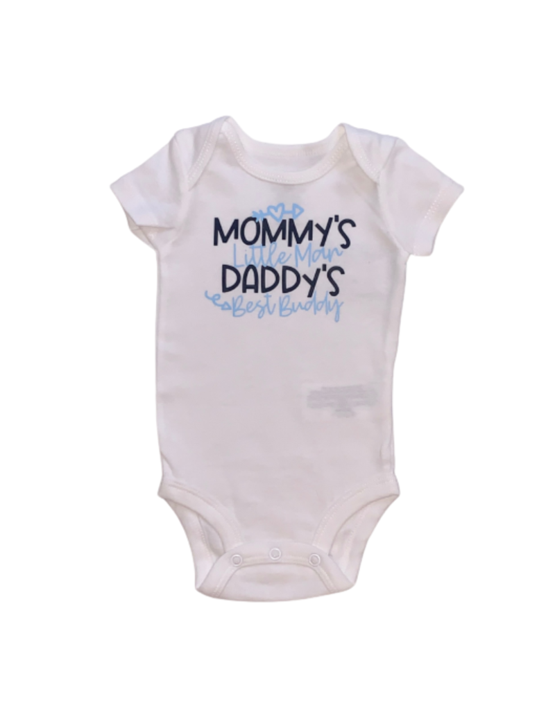 Bows & Babes Mommys Little Man Daddys Best Buddy Short Sleeve Onesie