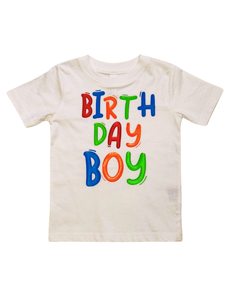 Tracy's Treasures Birthday Boy Primary Colors Short Sleeve