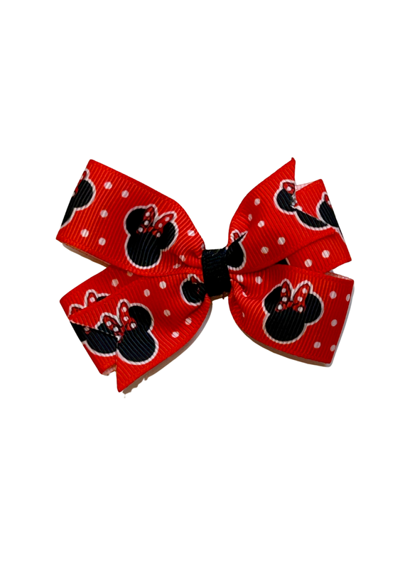 Minnie Mouse Small Pinwheel Bow Red