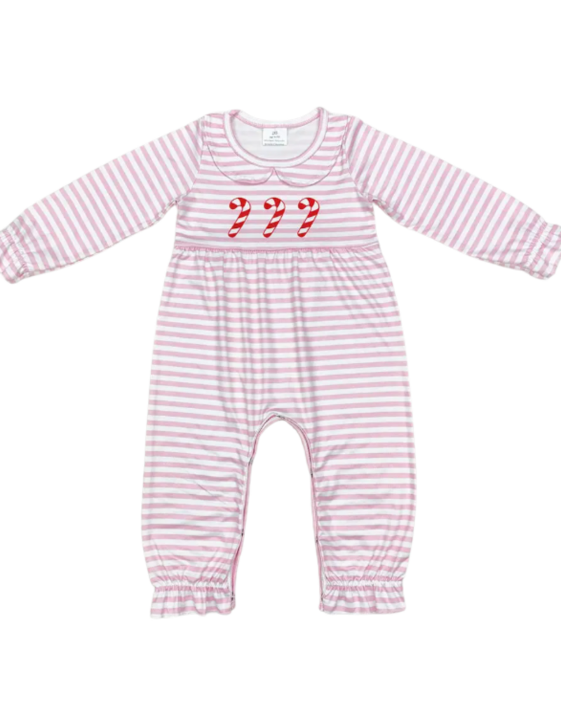 Aier Pink Candy Cane Long Sleeve One Piece