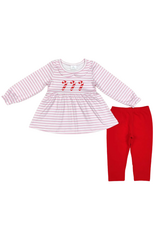 Pink Candy Cane 2 Piece Legging Set