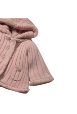 Peach Pompon Knit Cardigan