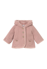 Peach Pompon Knit Cardigan