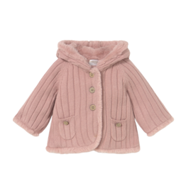 Peach Pompon Knit Cardigan