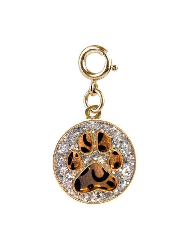 CHARM IT! Gold Swivel Leopard Pawprint Charm