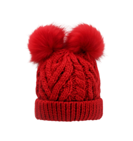 Red Fluffer Beanie Hat