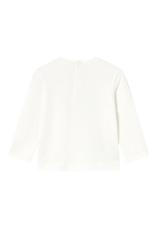 Cream Bow Basic Long Sleeve