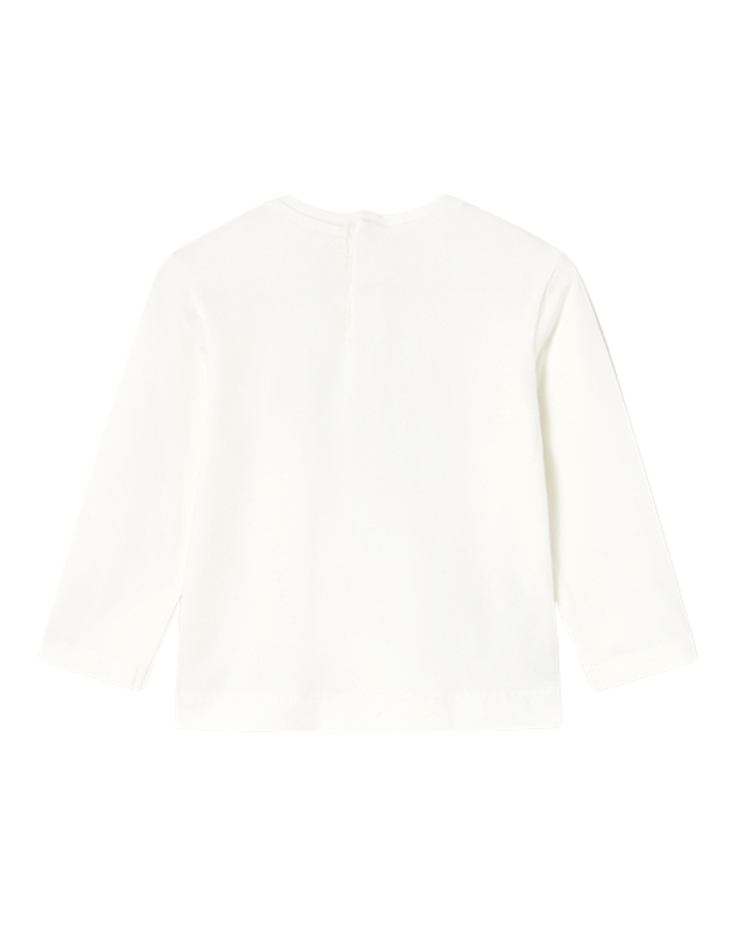 Cream Bow Basic Long Sleeve