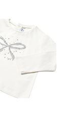 Cream Bow Basic Long Sleeve