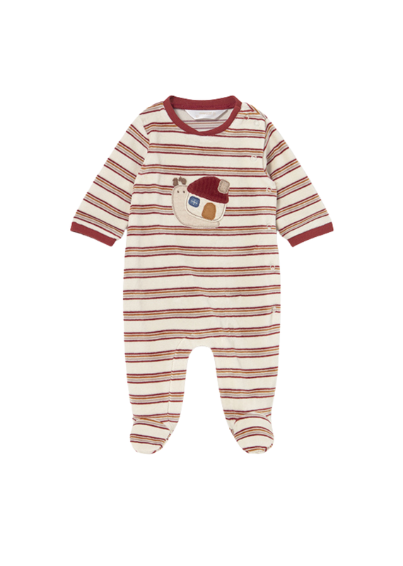 Red Striped Onesie with Snail