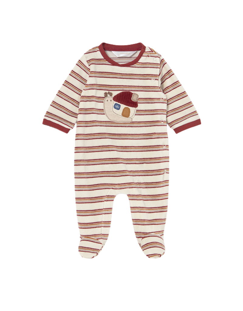 Red Striped Onesie with Snail