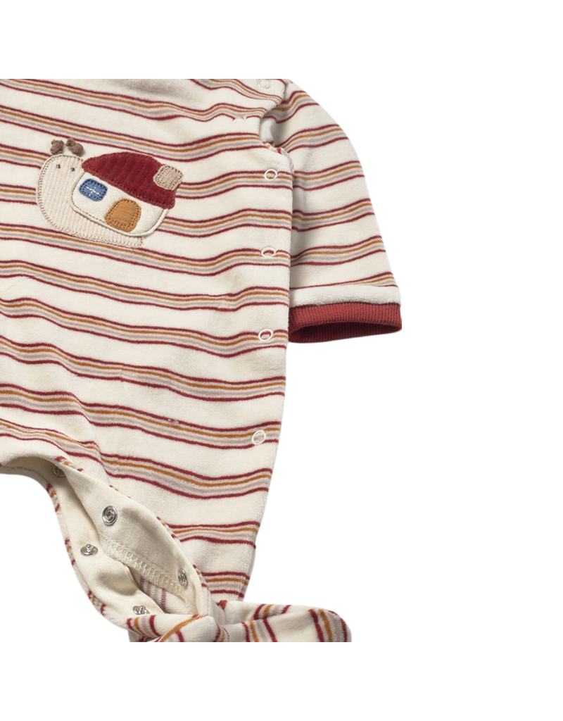 Red Striped Onesie with Snail
