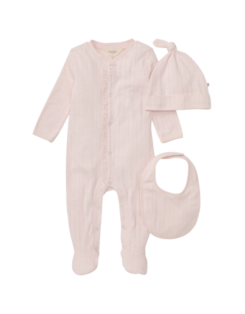 Organic Cotton Jumpsuit, Bib & Hat 3 Piece Set
