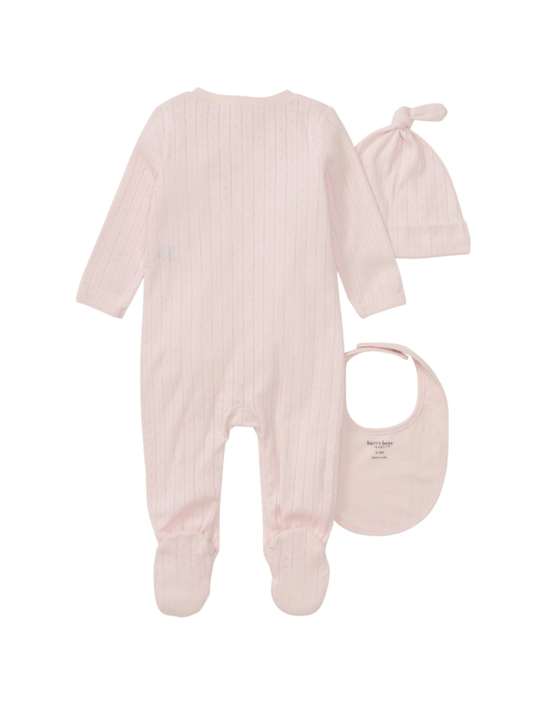 Organic Cotton Jumpsuit, Bib & Hat 3 Piece Set