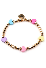 CHARM IT! Gold Multi Heart Stretch Bead Bracelet