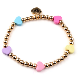 CHARM IT! Gold Multi Heart Stretch Bead Bracelet
