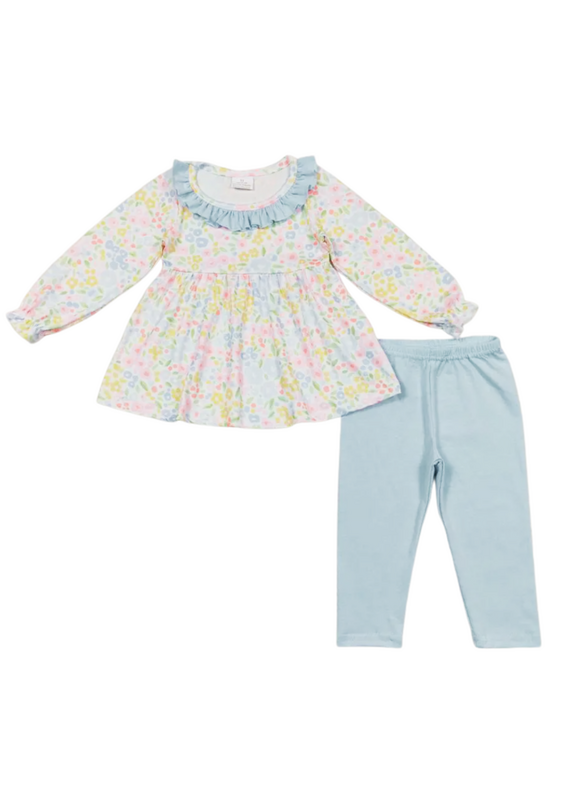 Aier Small Flowers Long Sleeve Tunic Top