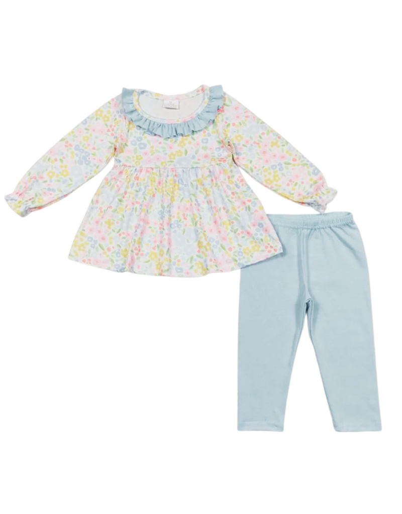 Aier Small Flowers Long Sleeve Tunic Top