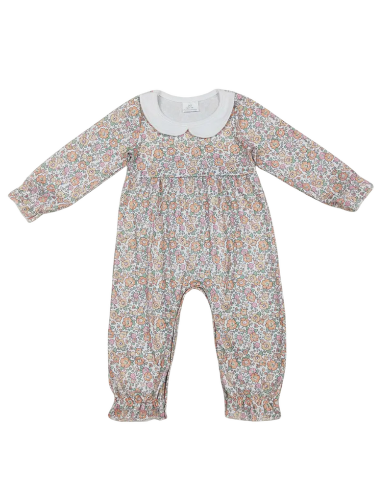 Aier Pink Flowers Long Sleeve Romper