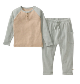 Burt's Bees Organic Thermal Boy Tee & Pants Set