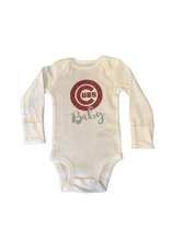 Bows & Babes Cubs Baby Long Sleeve Pink Onesie