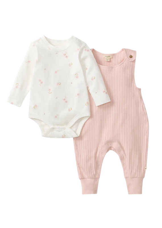 Burt's Bees Floral Bodysuit & Jumpsuit Baby Girl Set