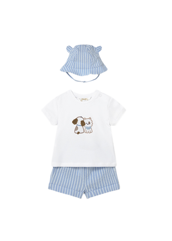 Sky Shorts Set Puppies with Hat