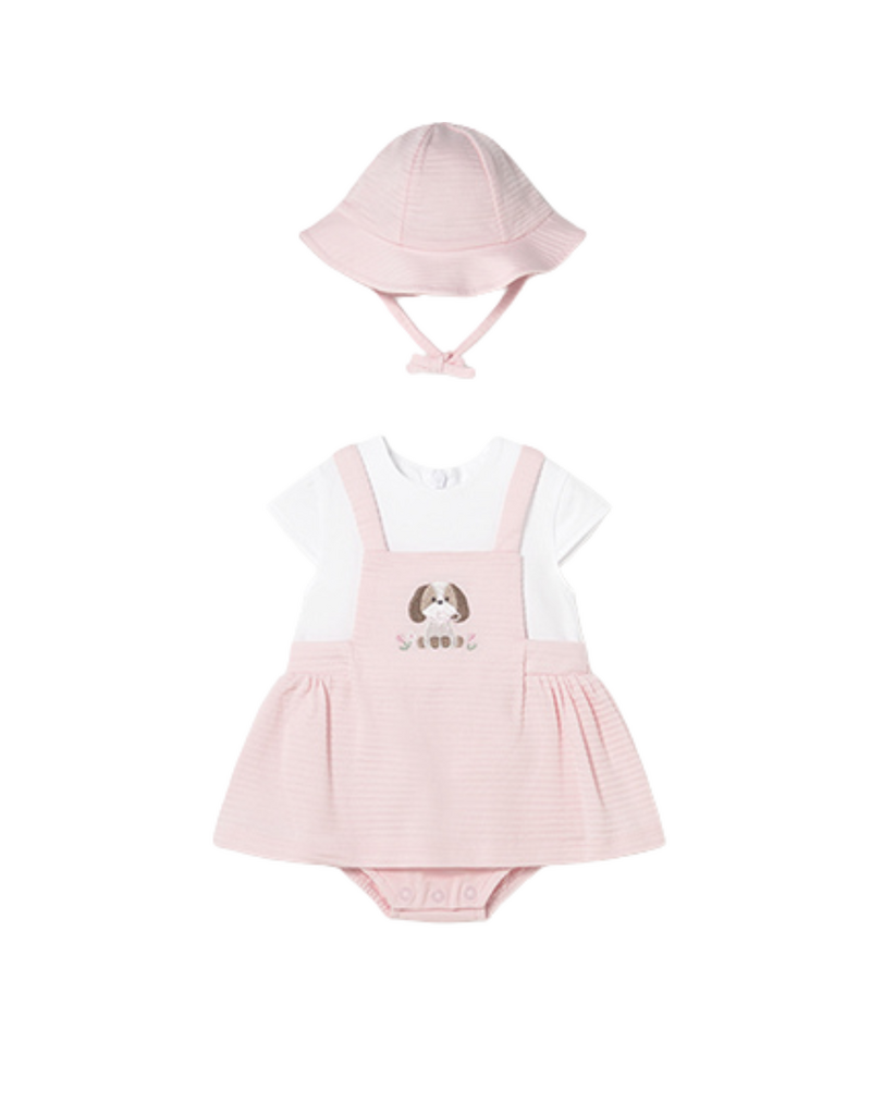 Baby Rose Puppy Romper with Hat