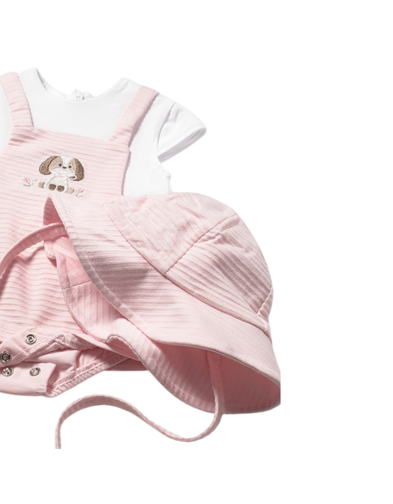 Baby Rose Puppy Romper with Hat