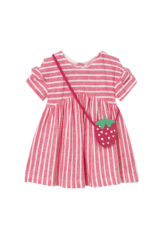 Pink Stripped Strawberry Purse Dress