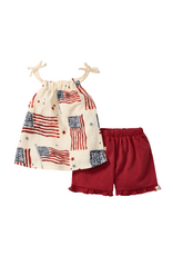 Burt's Bees American Flag Girl Tank & Shorts Set