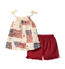 Burt's Bees American Flag Girl Tank & Shorts Set