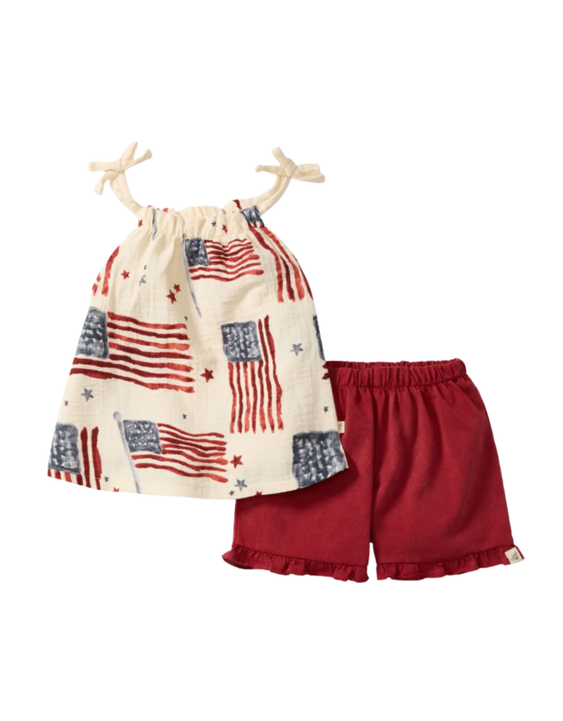 Burt's Bees American Flag Girl Tank & Shorts Set