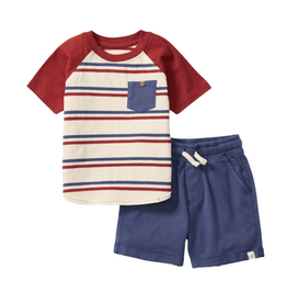 Burt's Bees USA Stripe Boy Tee & Shorts Set
