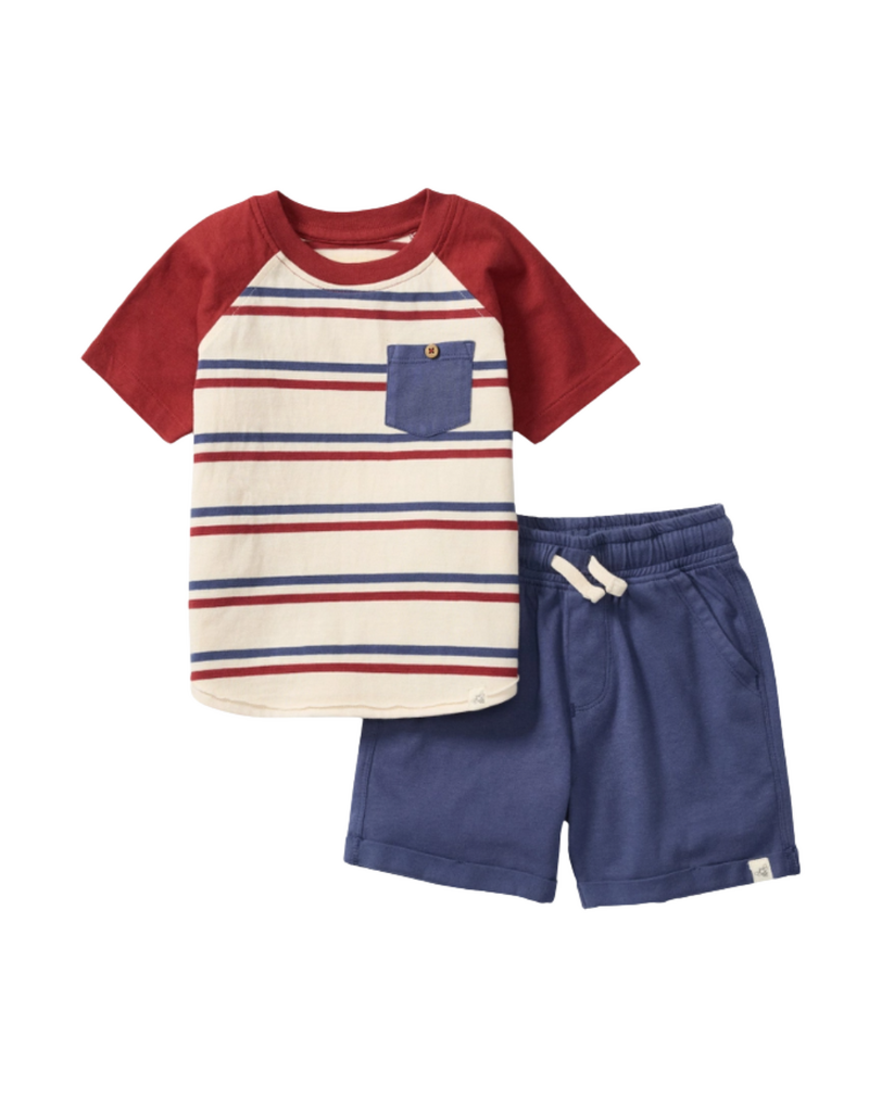 Burt's Bees USA Stripe Boy Tee & Shorts Set