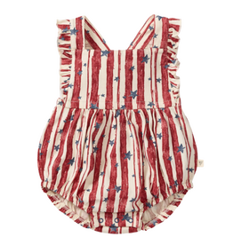 Burt's Bees Stars & Stripes Baby Girl Bubble Romper