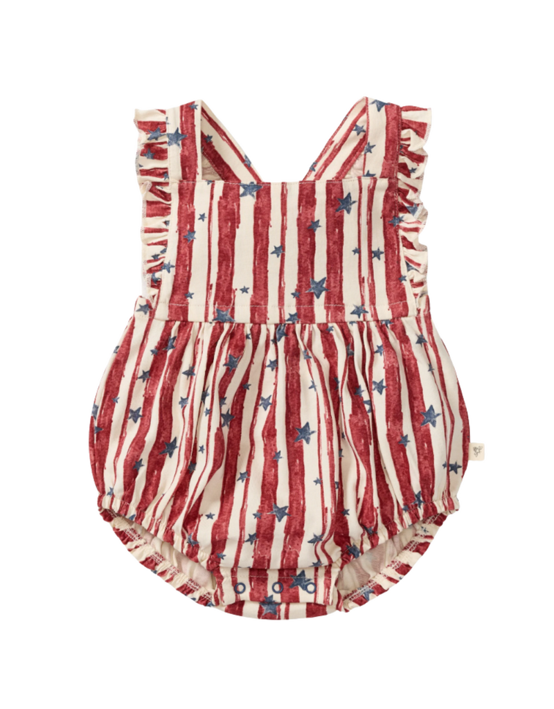 Burt's Bees Stars & Stripes Baby Girl Bubble Romper