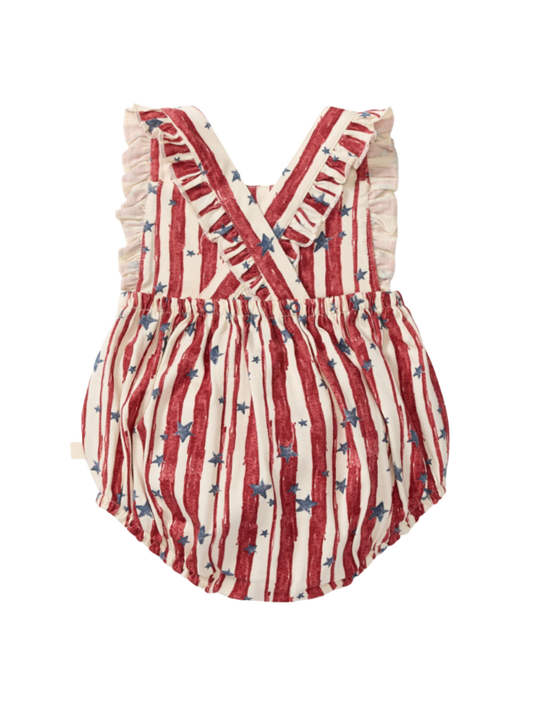 Burt's Bees Stars & Stripes Baby Girl Bubble Romper