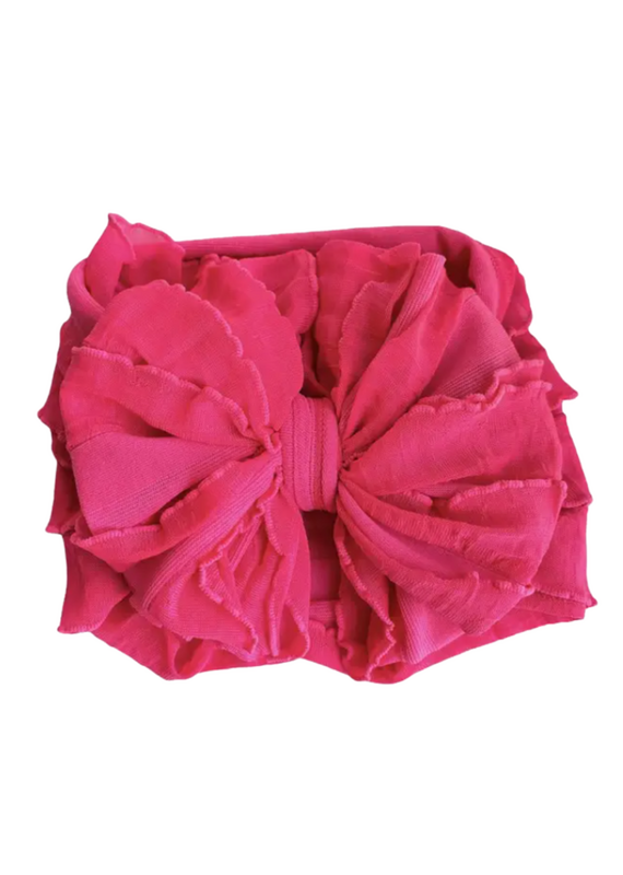 rockin royalty Neon Pink Ruffled Headband