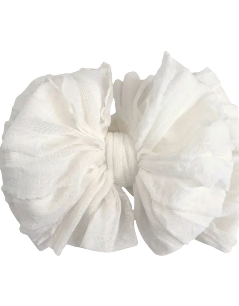rockin royalty Off White Ruffled Headband
