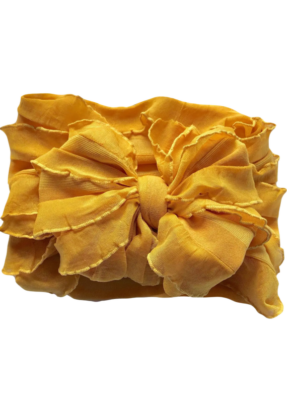 rockin royalty Mustard Ruffled Headband